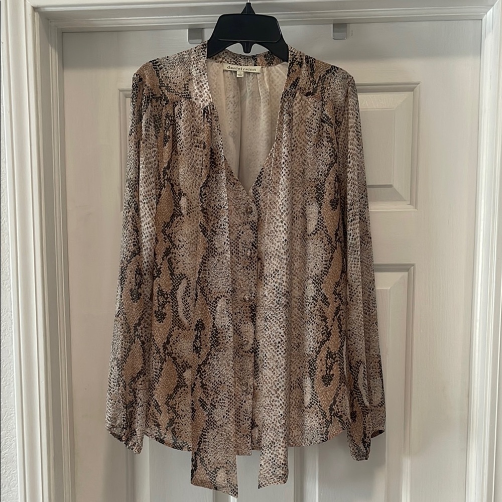 Daniel Rainn Snakeskin Print Women's Top